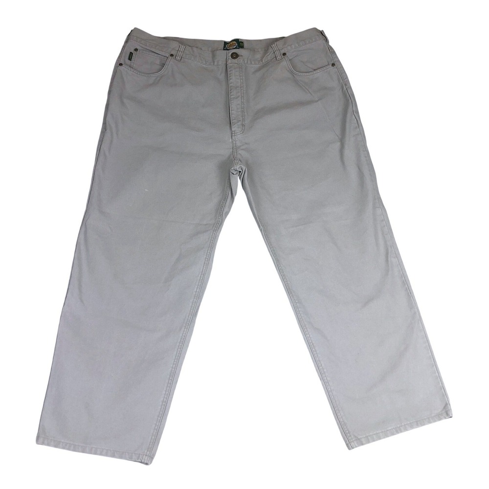 Cabelas Mens 48x30 Light Gray Cotton Canvas Work Pants Straight Leg Outdoor Gear